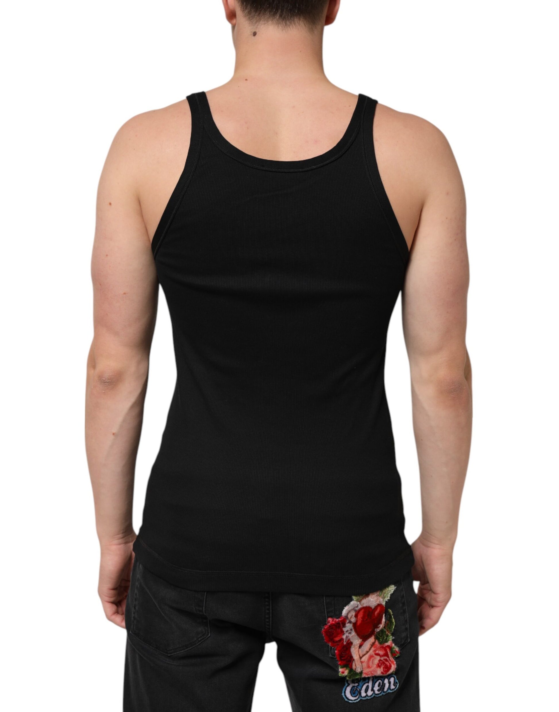 Camiseta de tirantes negra sin mangas para hombre