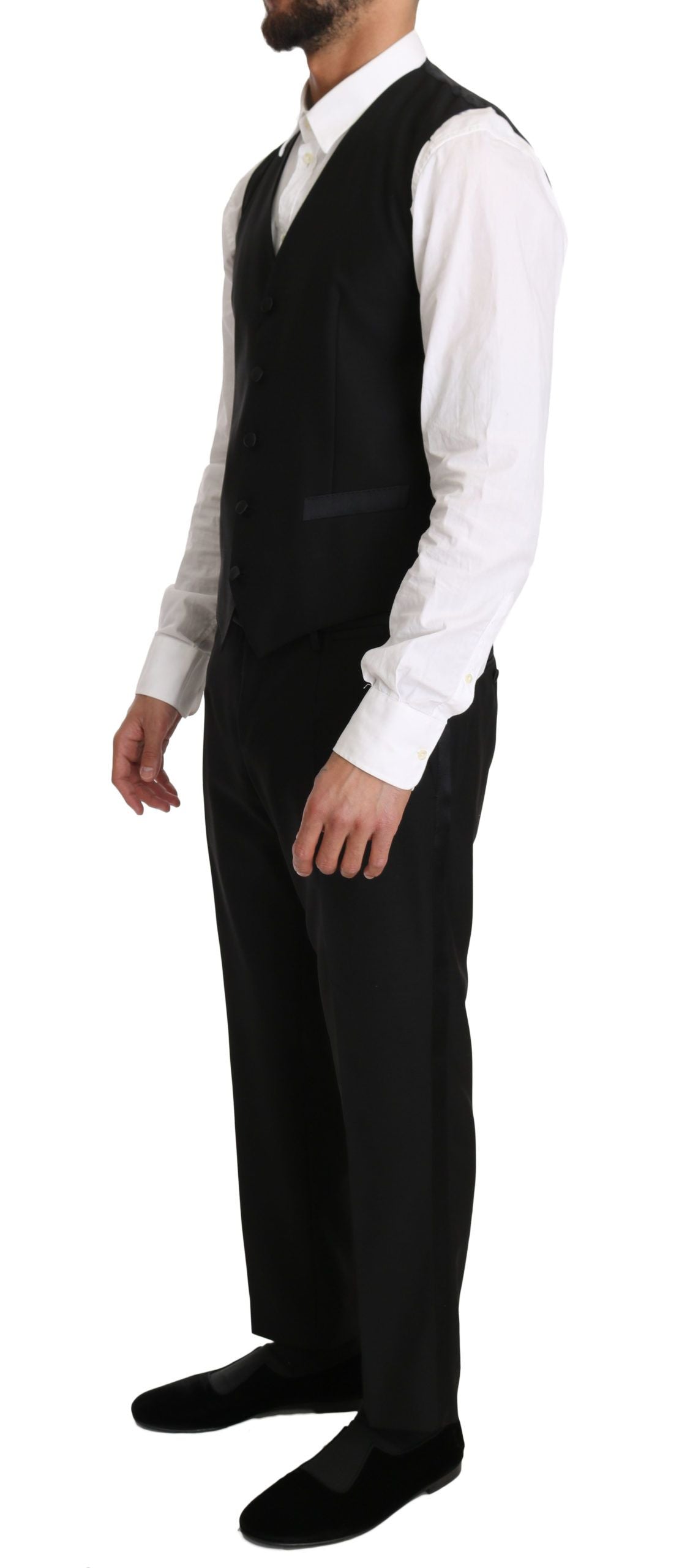 Chaleco formal elegante de corte ajustado en color negro