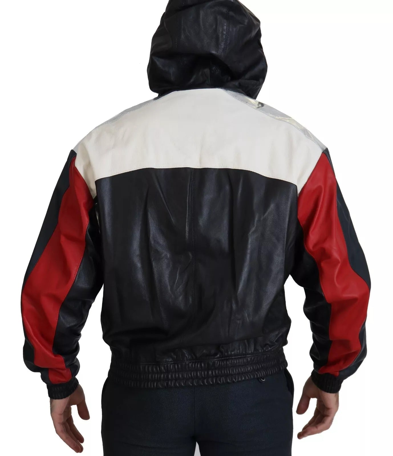 Cazadora Blouson de piel negra con capucha