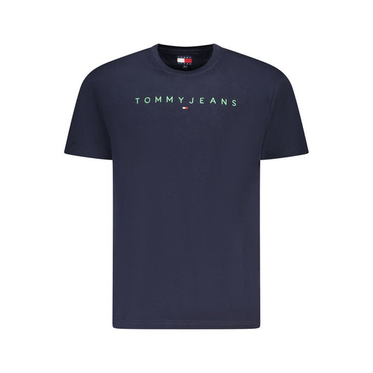 Camiseta azul de algodón para hombre