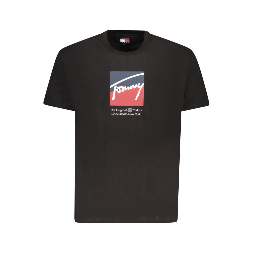 Camiseta negra de algodón para hombre