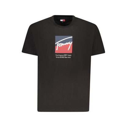 Camiseta negra de algodón para hombre