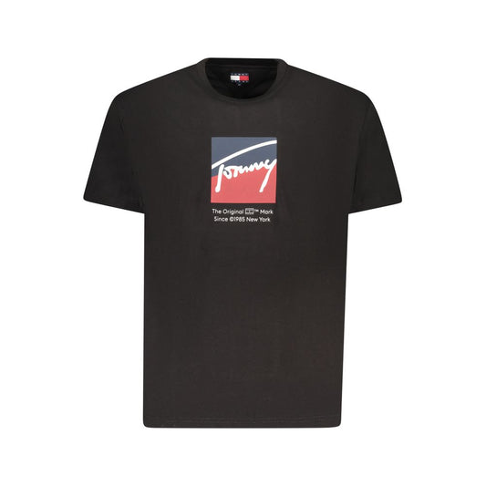 Black Cotton Men T-Shirt