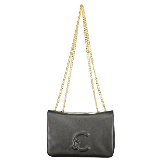 Bolso de cuero negro para mujer