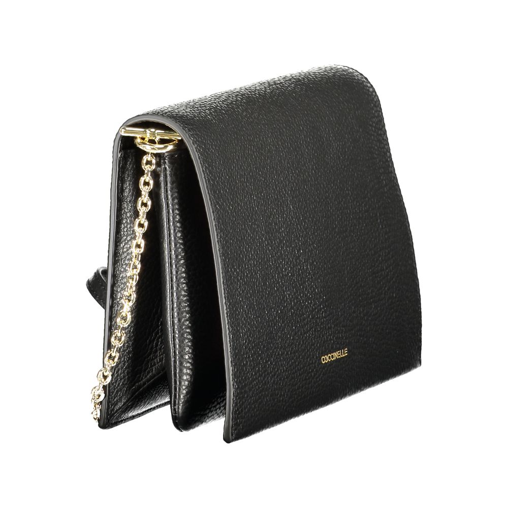 Bolso de cuero negro para mujer