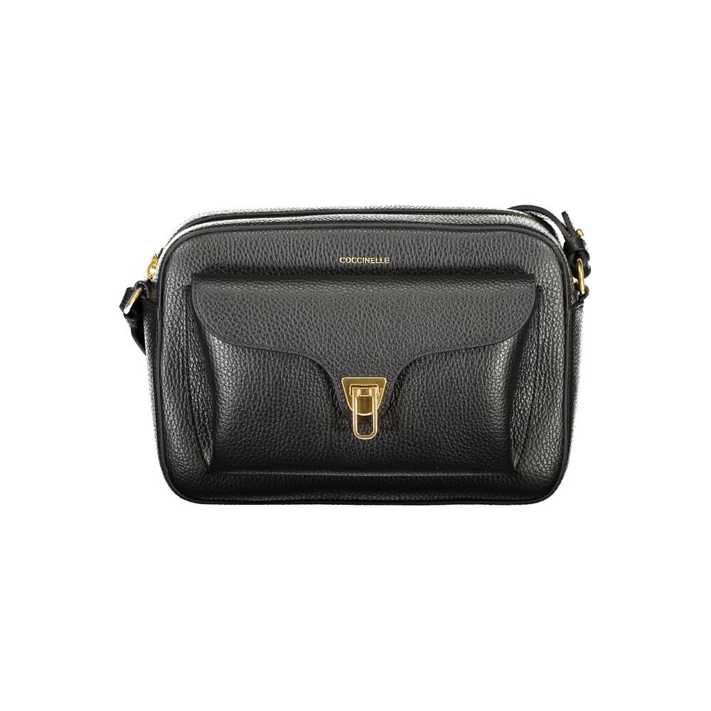 Bolso de cuero negro para mujer