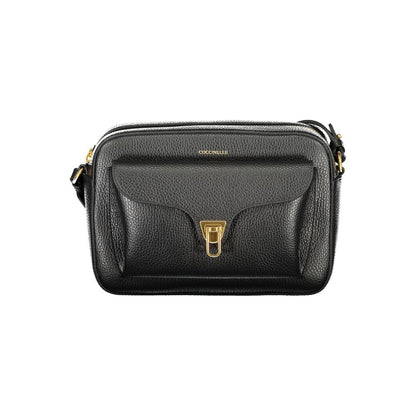 Bolso de cuero negro para mujer