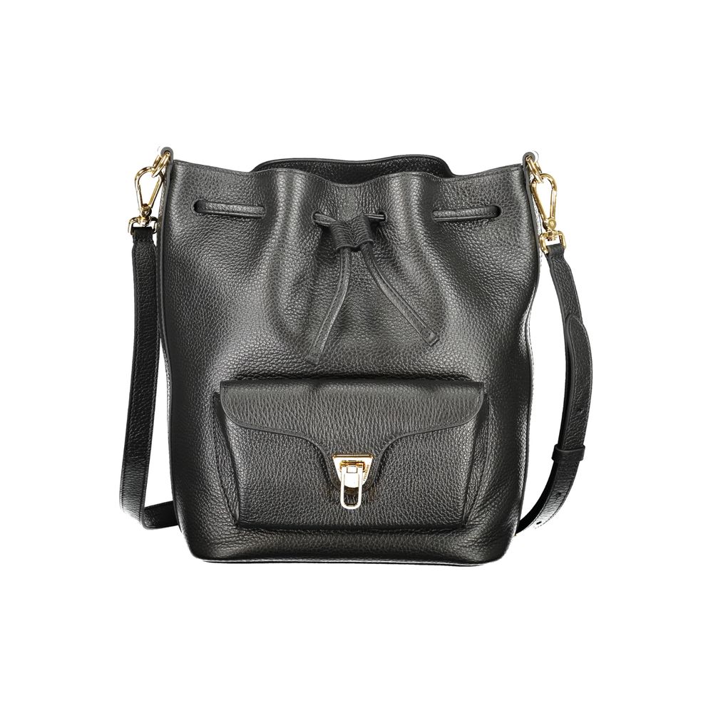 Bolso de cuero negro para mujer