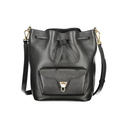 Bolso de cuero negro para mujer