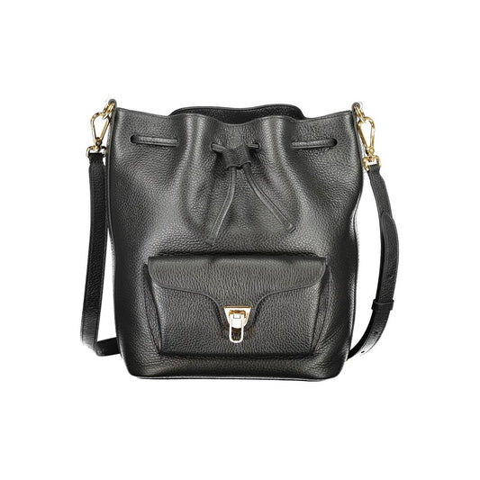 Bolso de cuero negro para mujer