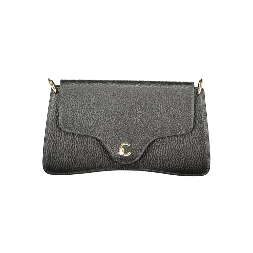 Bolso de cuero negro para mujer