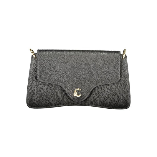 Bolso de cuero negro para mujer