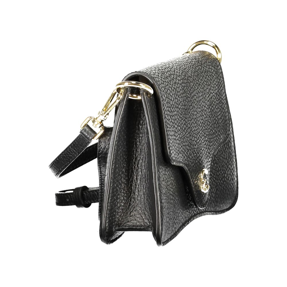 Bolso de cuero negro para mujer