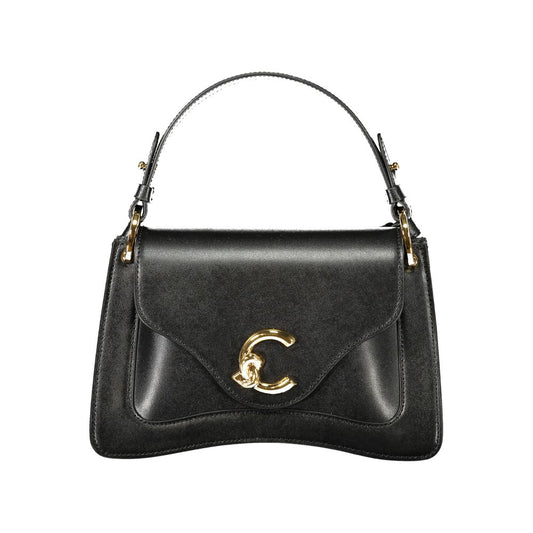Bolso de cuero negro para mujer