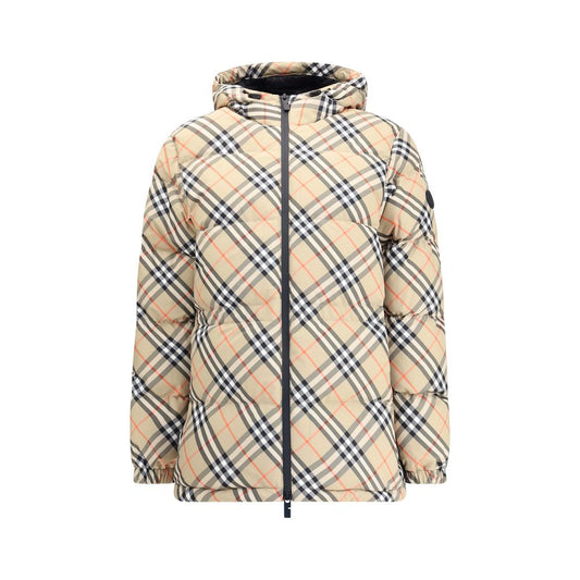 Hooded Check Down Jacket