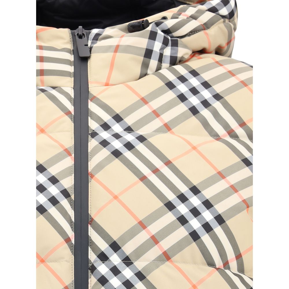 Hooded Check Down Jacket