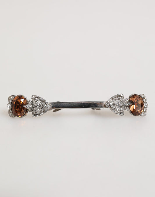 Lapel Pin 925 Sterling Silver Crystals Accessory Brooch