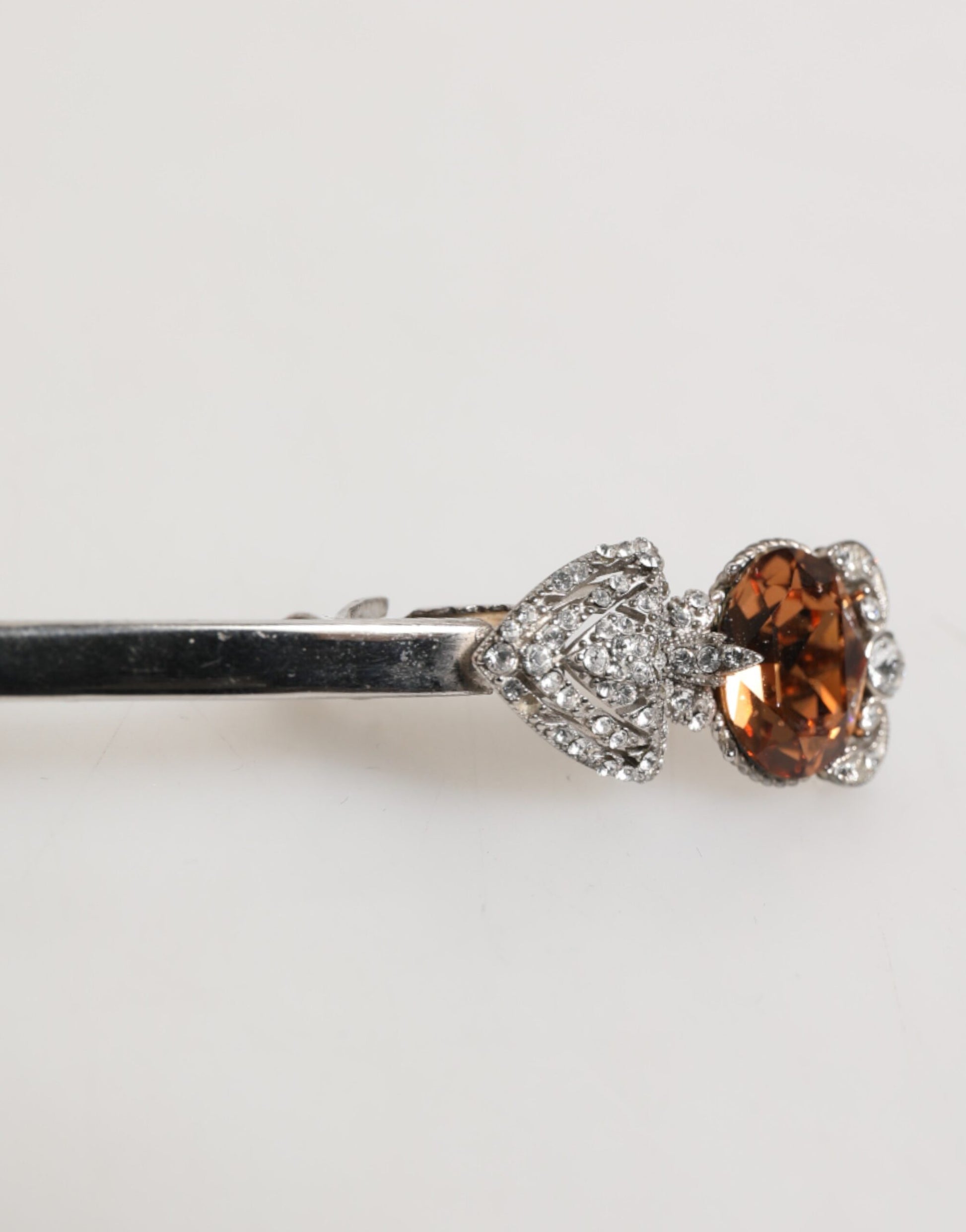 Lapel Pin 925 Sterling Silver Crystals Accessory Brooch