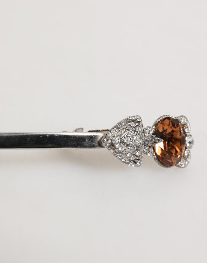 Lapel Pin 925 Sterling Silver Crystals Accessory Brooch