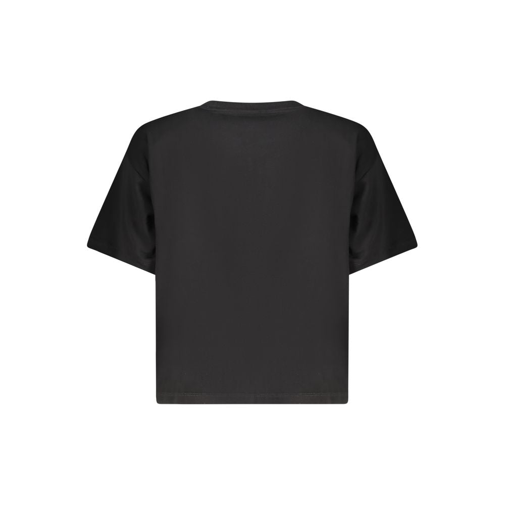 Top negro de algodón para mujer