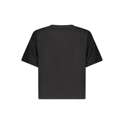Top negro de algodón para mujer