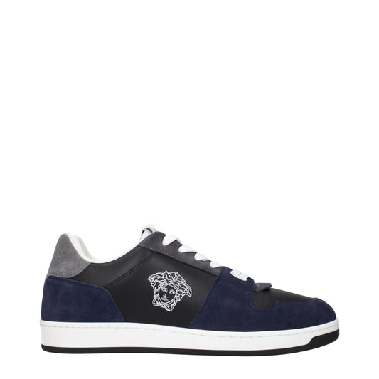 Blue Leather Sneakers