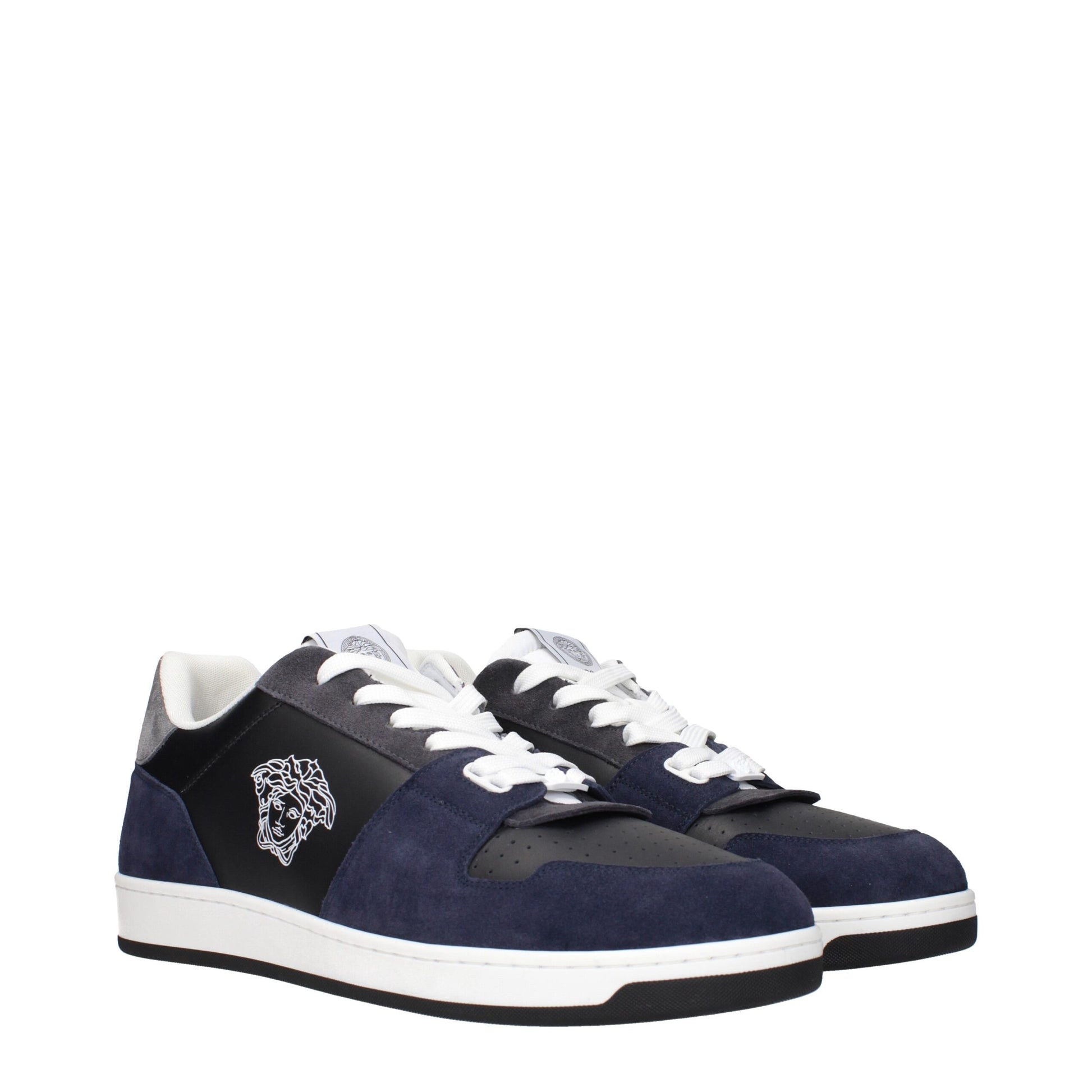 Blue Leather Sneakers