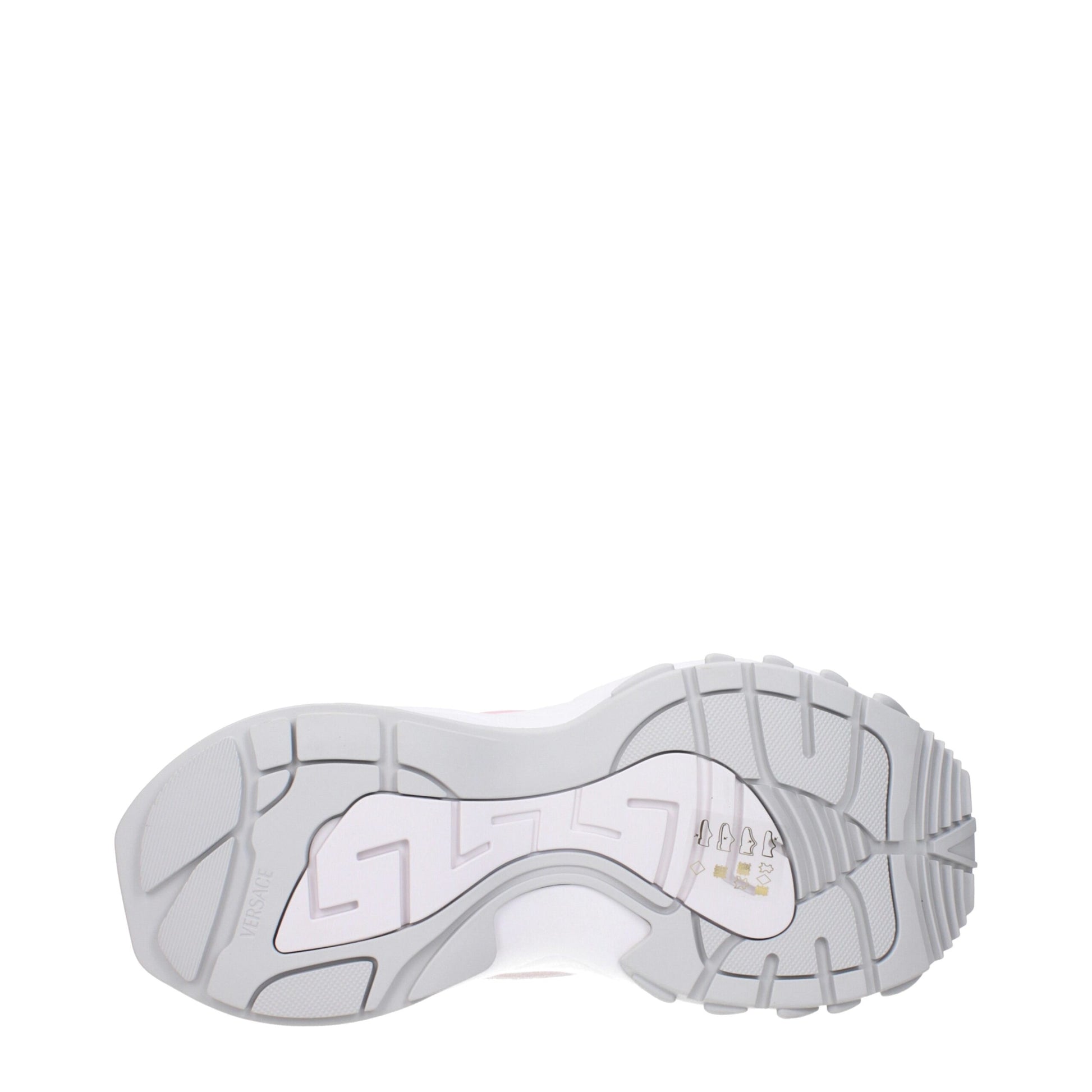 White Fabric Chunky Sneakers