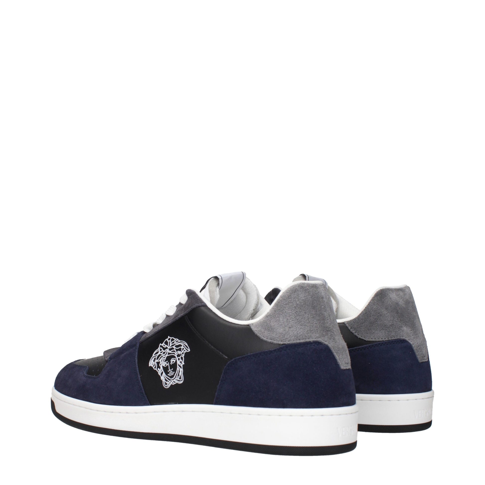 Blue Leather Sneakers