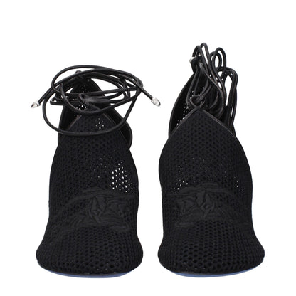 Black Fabric High Heel Pumps