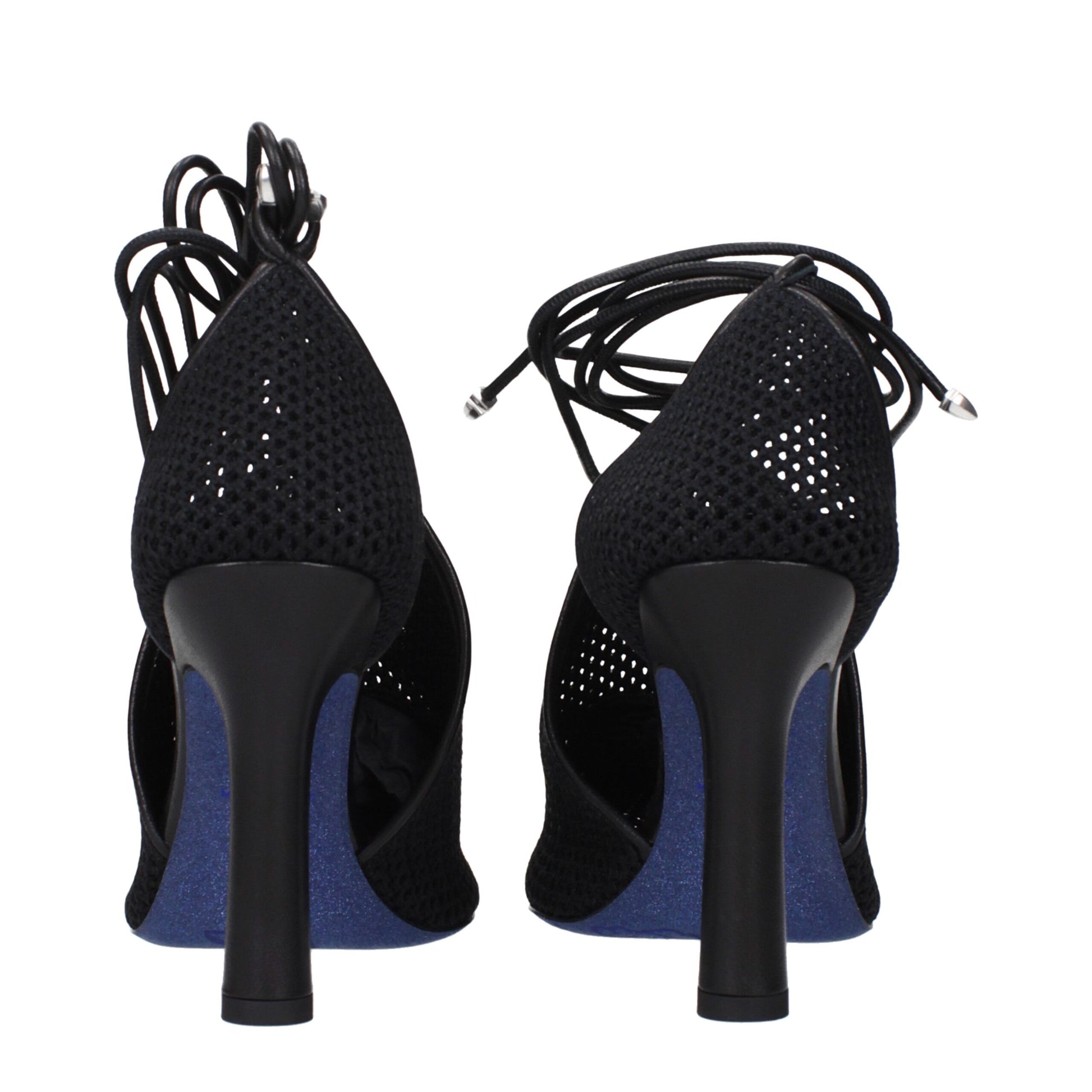 Black Fabric High Heel Pumps