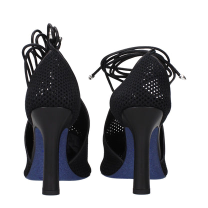 Black Fabric High Heel Pumps