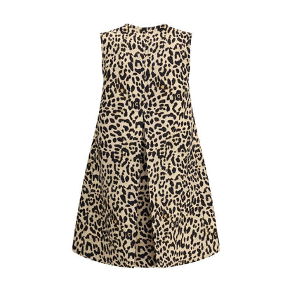 Leopard-print long Vest