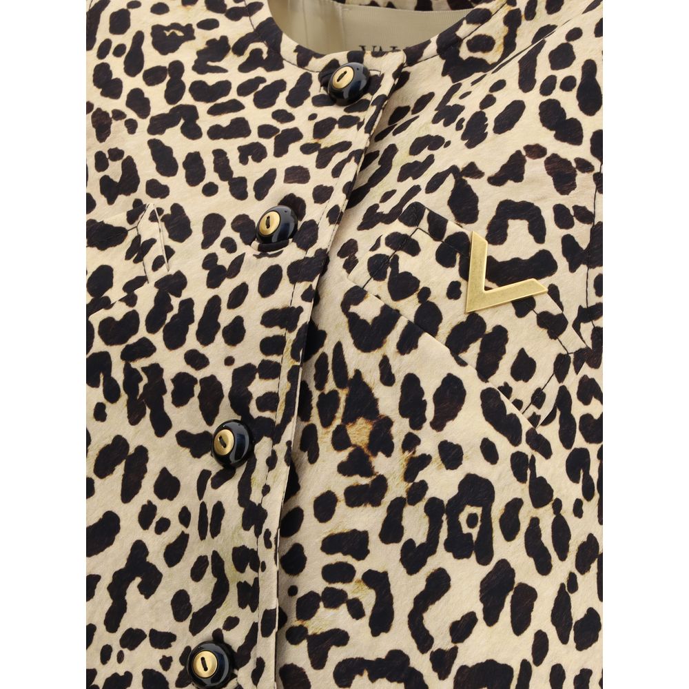Leopard-print long Vest