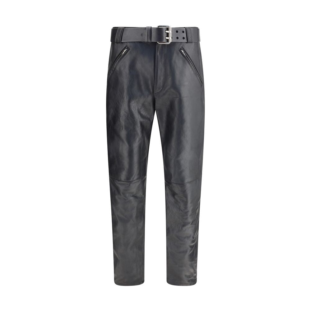 Hammered leather belted Pants