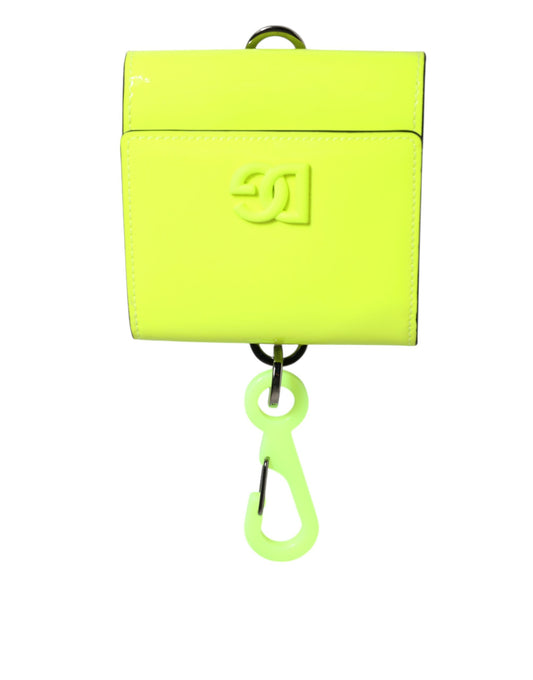 Billetero Bifold Verde Amarillo DG Logo Cuello Correa Tarjetero