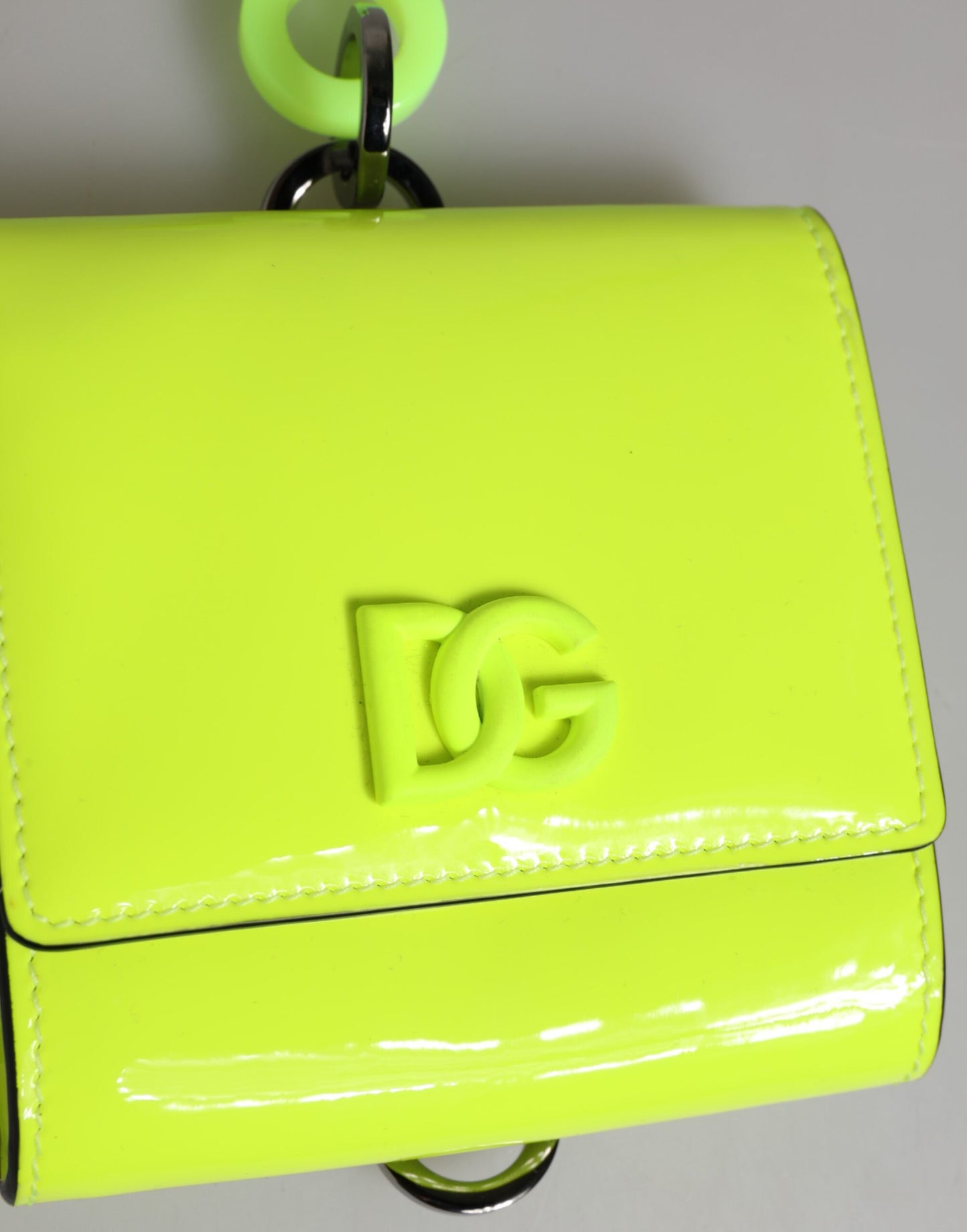 Billetero Bifold Verde Amarillo DG Logo Cuello Correa Tarjetero