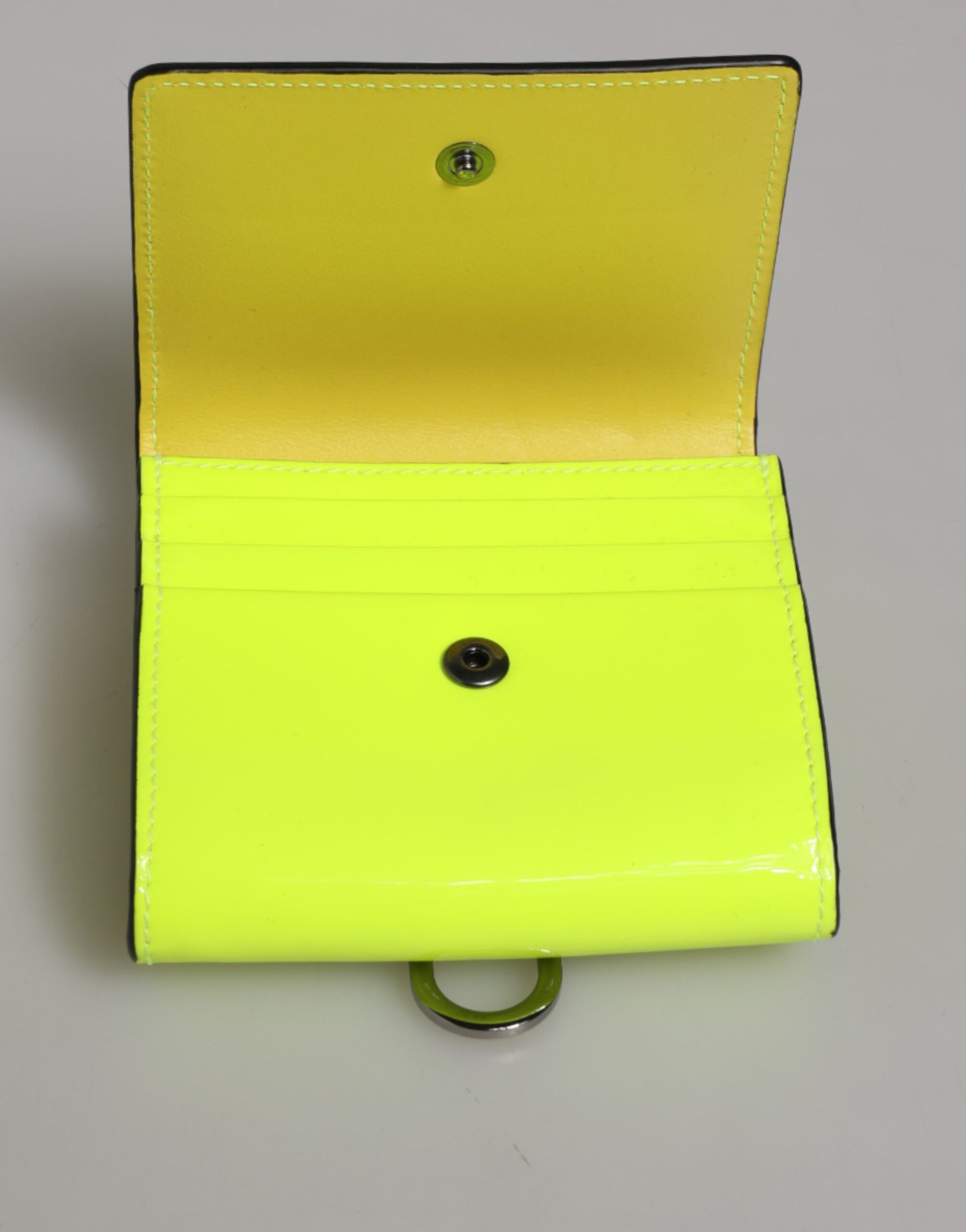 Billetero Bifold Verde Amarillo DG Logo Cuello Correa Tarjetero