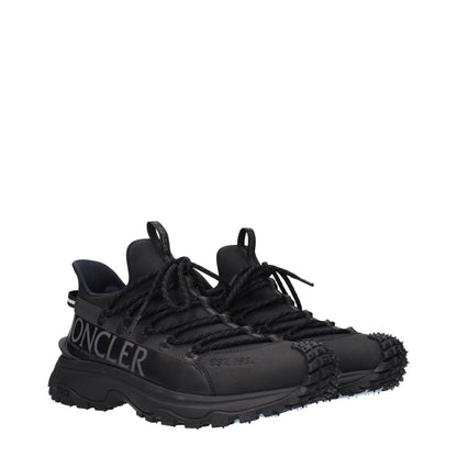 Black Fabric Athletic Sneakers