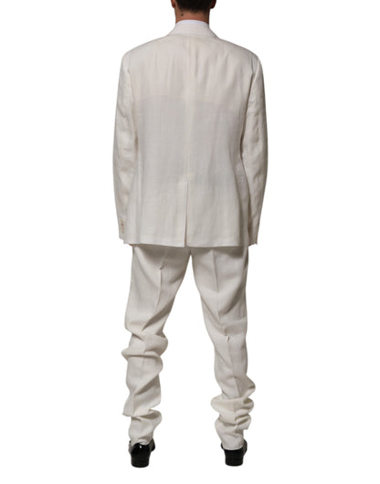 Light Cream Linen Embroidered 2 Piece Suit