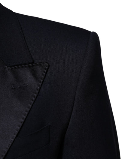 Black Wool 3 Piece Slim Fit Formal Men Suit