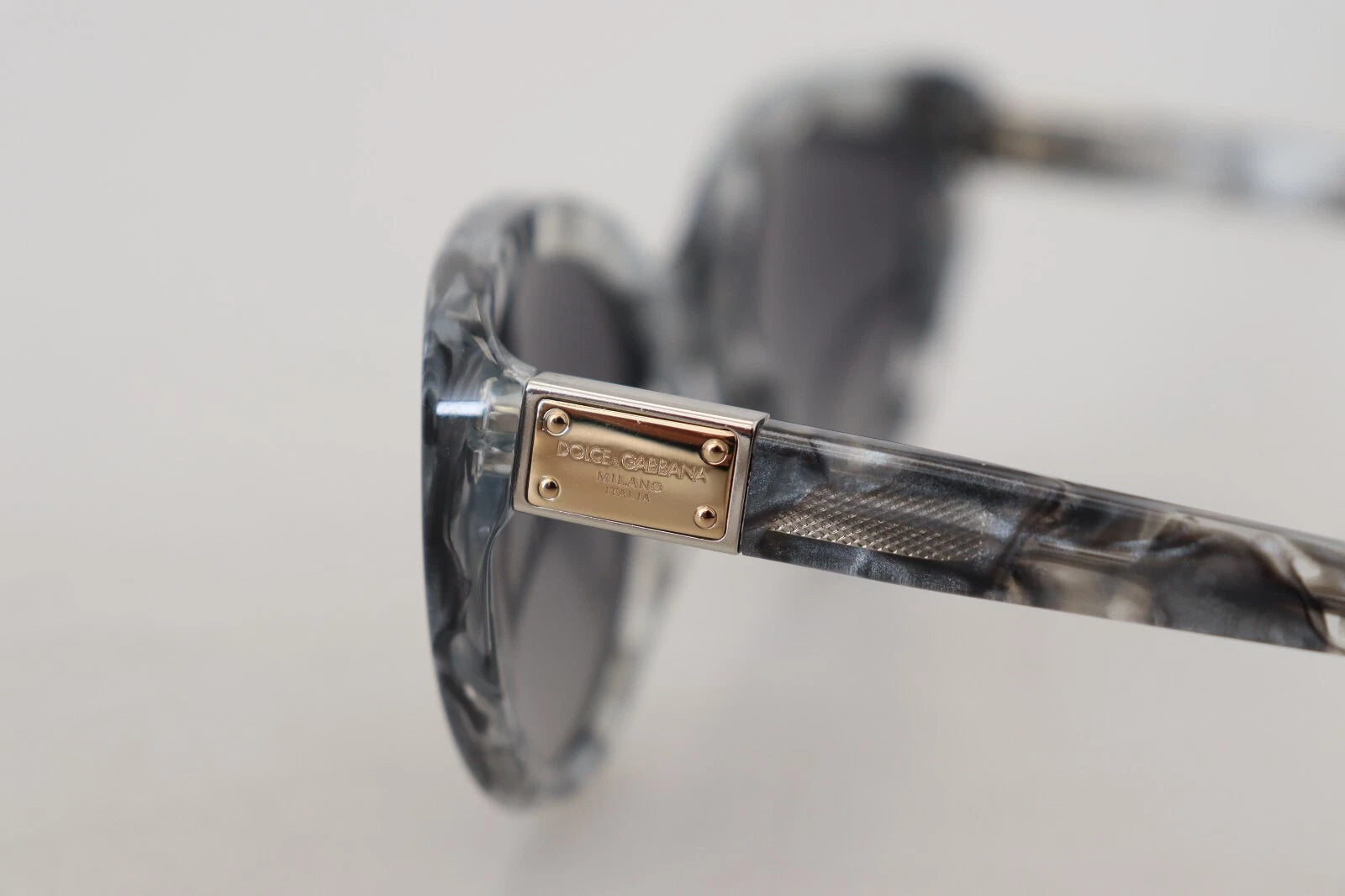 DG4194 Gray Acetate Logo Plaque Cat Eye Lens Sunglasses