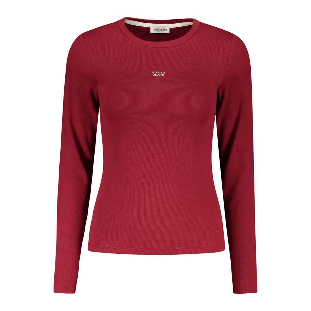Camiseta roja de algodón para mujer