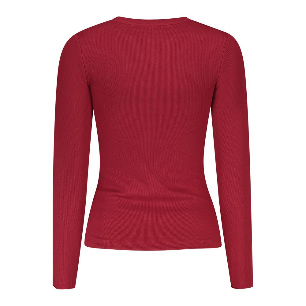 Camiseta roja de algodón para mujer