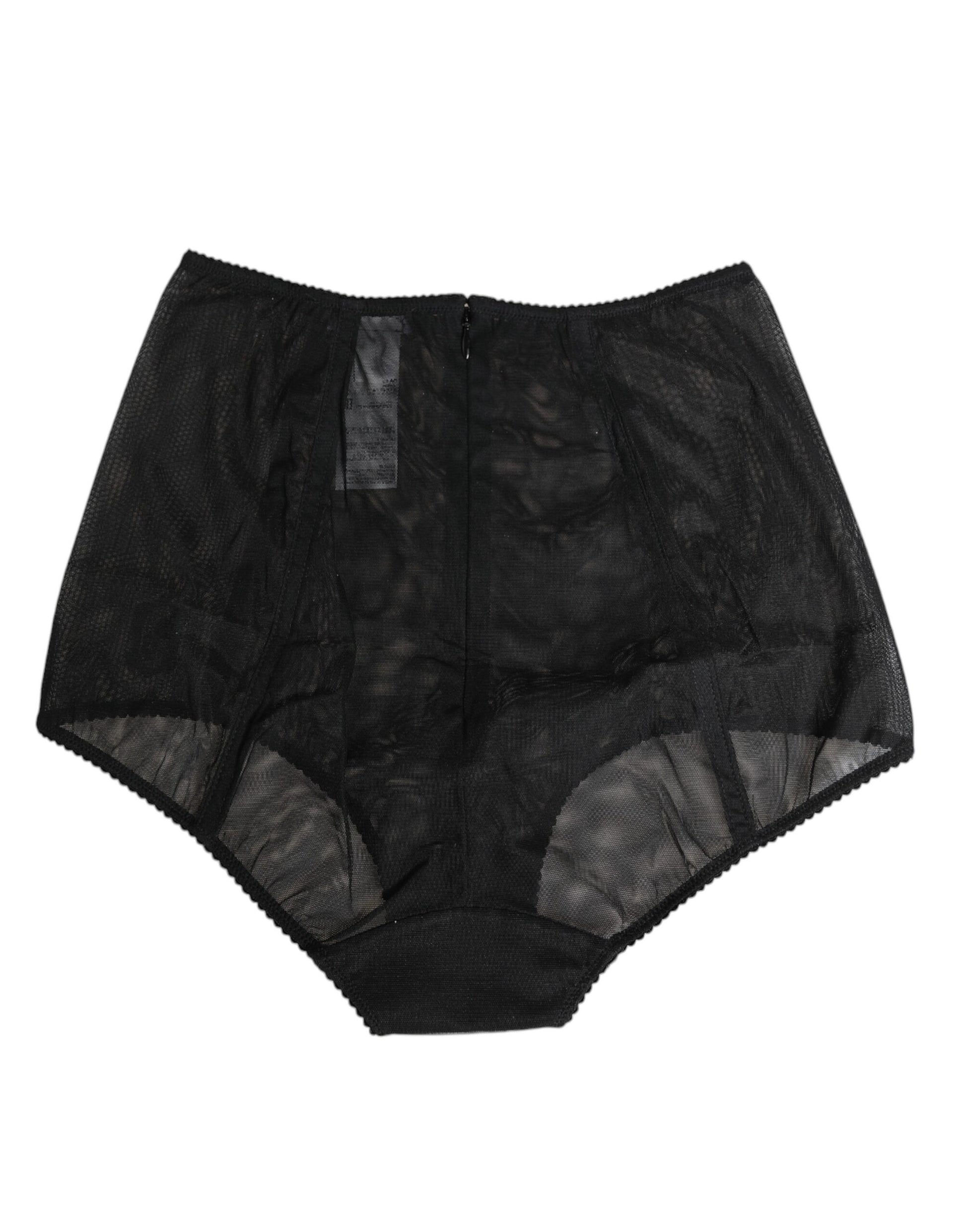 Black High Waist Mesh Sheer Shapewear Underwear