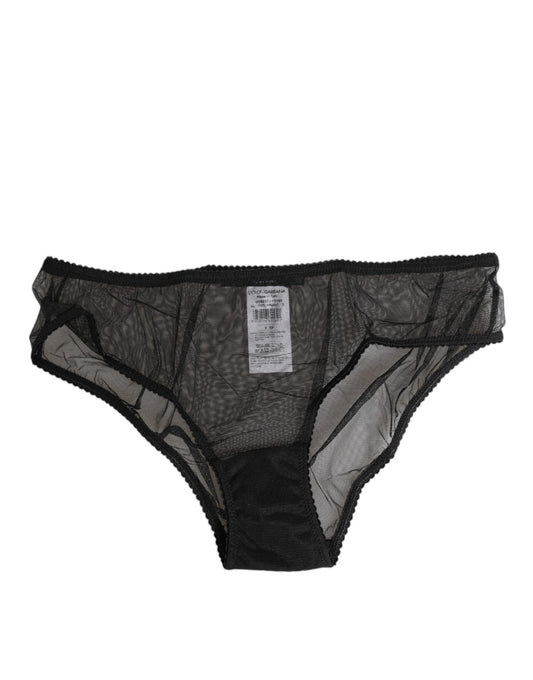 Black Sheer Mesh Lace Bikini Briefs Underwear