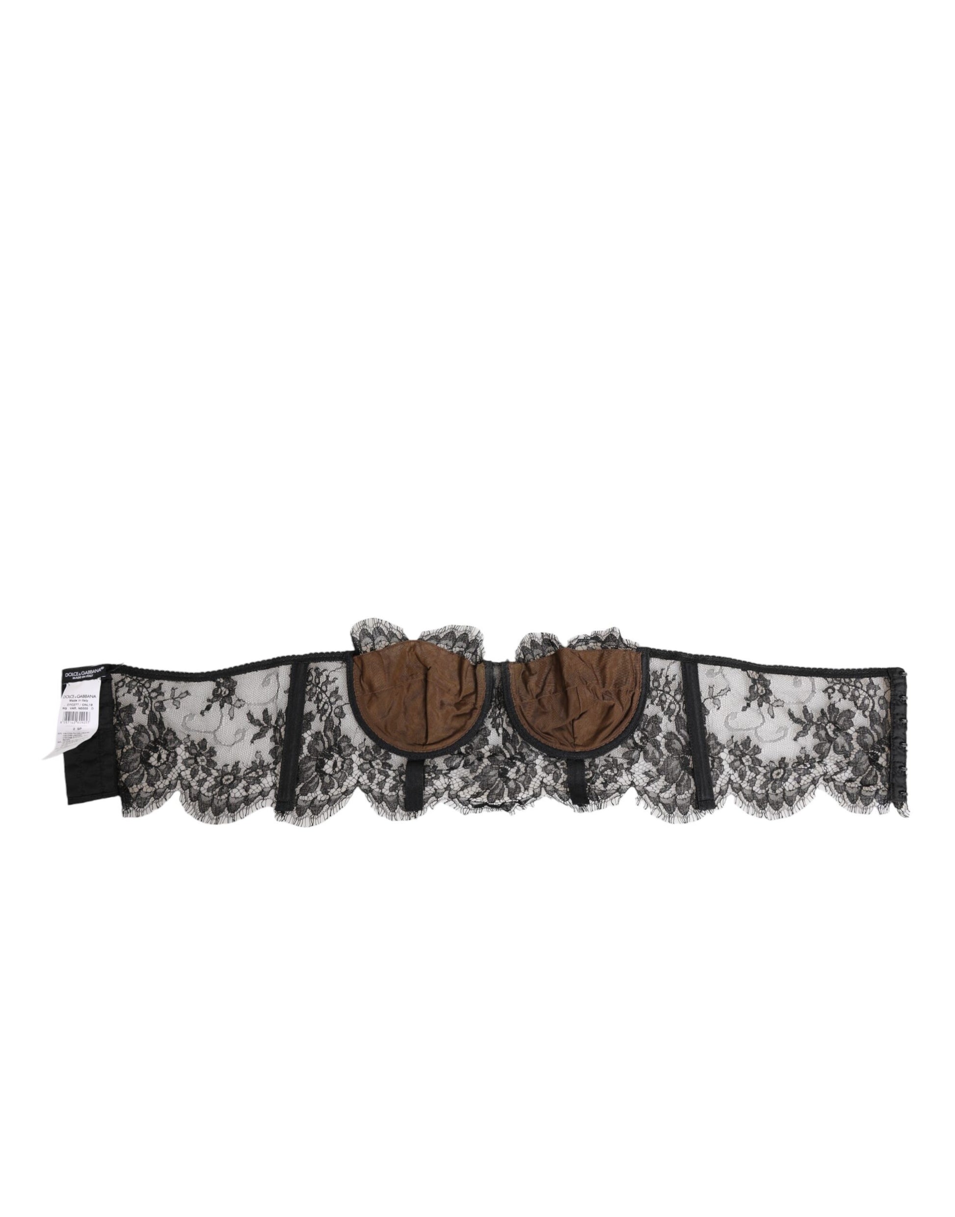 Black Floral Lace Strapless Bustier Underwear
