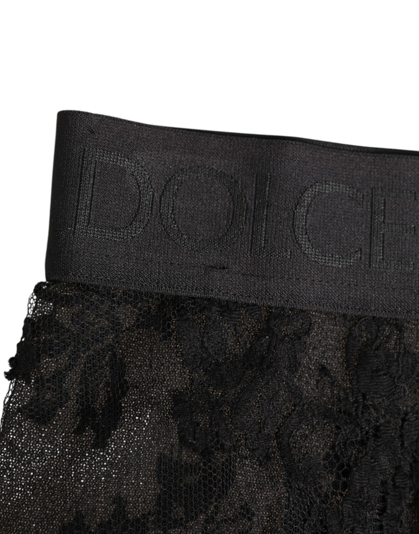 High Waist Briefs Black Floral Lace  Underwear