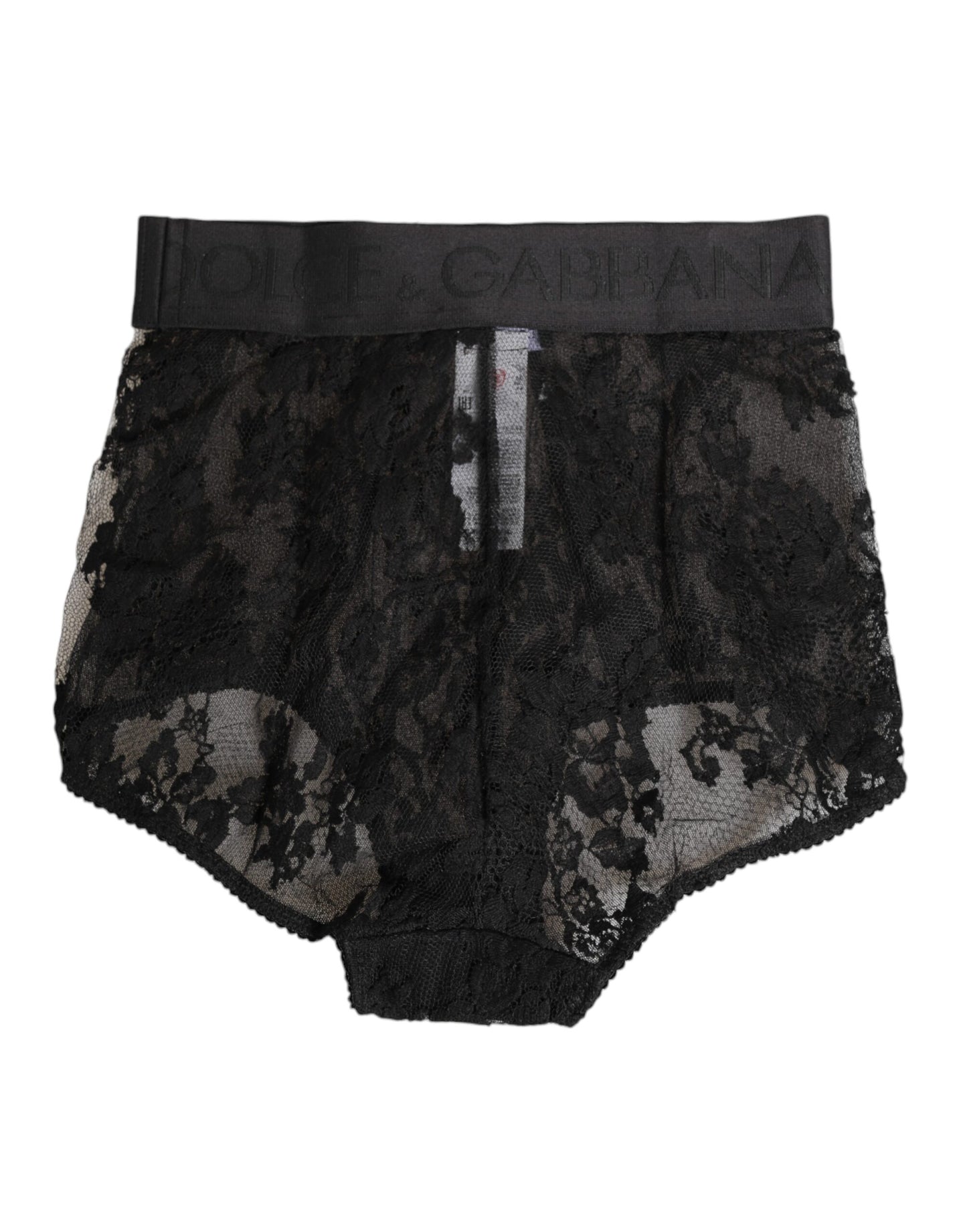 High Waist Briefs Black Floral Lace  Underwear
