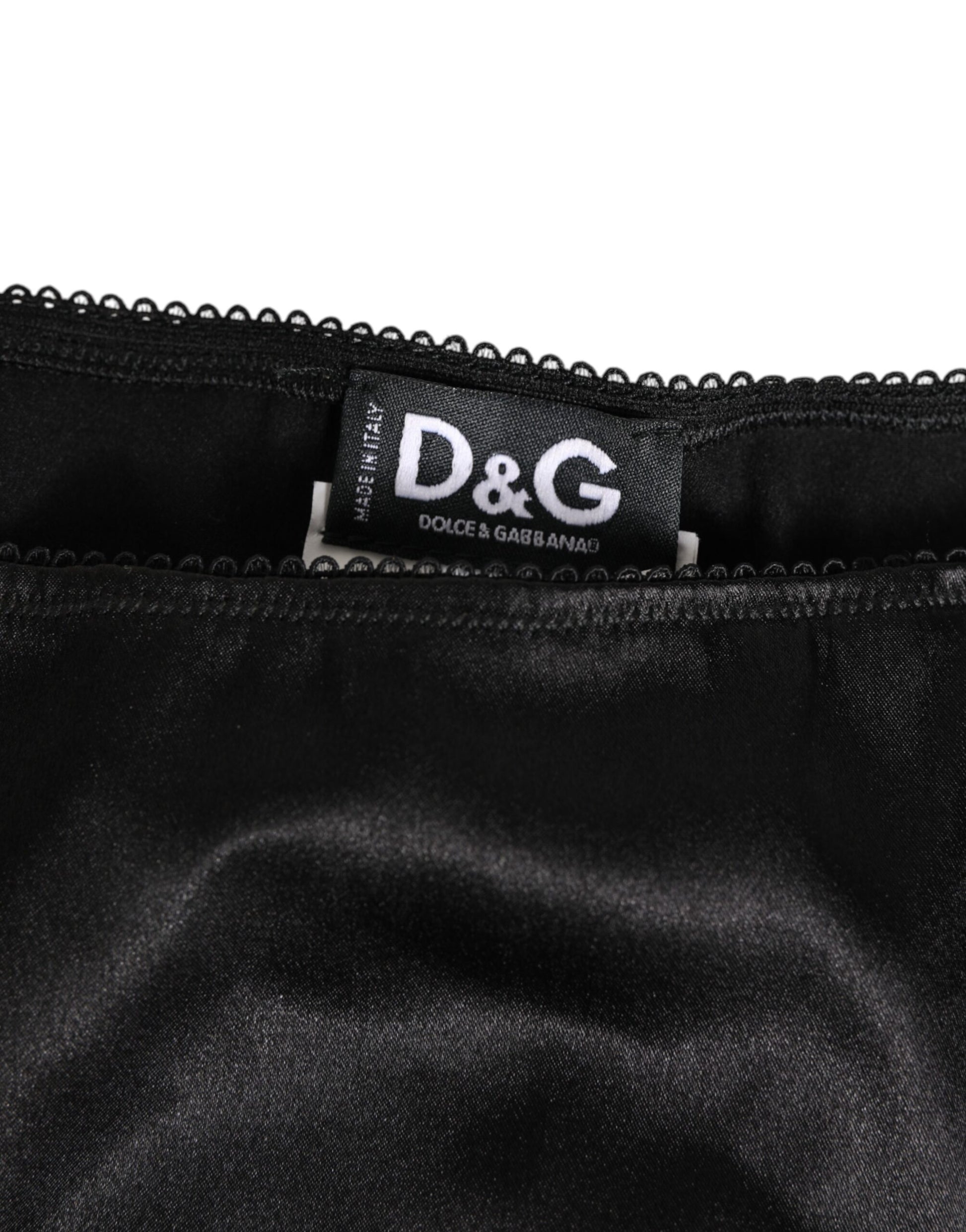 Black Satin Stretch Slip Brief Women Underwear